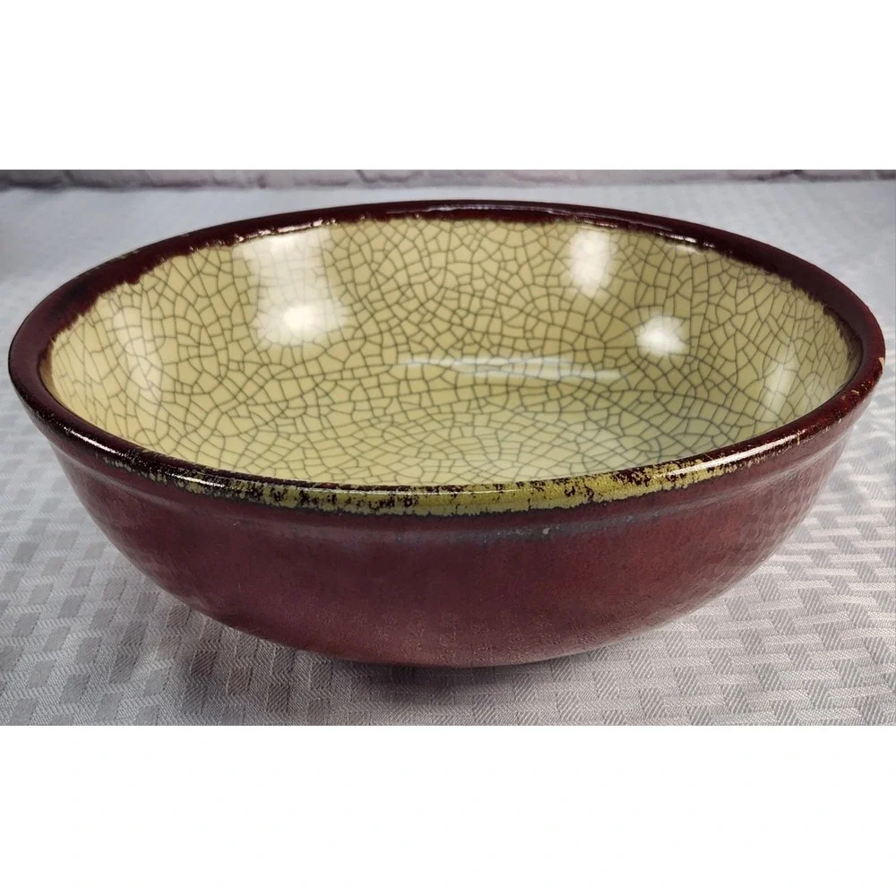 PIER 1 Stoneware Crackle Large Serving Bowl / Decor 10 1/4